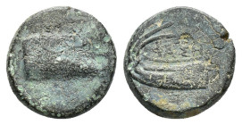 Lycia, Phaselis, c. 250-221/0 BC. Æ (15mm, 4.46g). Prow of galley r. R/ Stern of galley l. BMC 36. Fine
