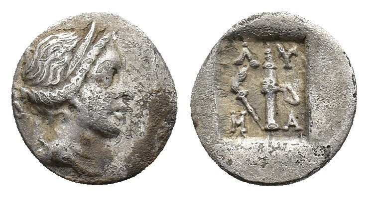 Lycian League, Masikytes, c. 48-27 BC. AR Quarter Drachm (12mm, 0.80g). Head of ...