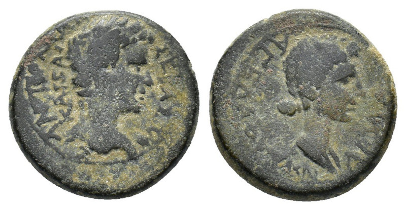 Augustus (27 BC-AD 14) with Julia Augusta (Livia). Caria, Antioch ad Maeandrum. ...