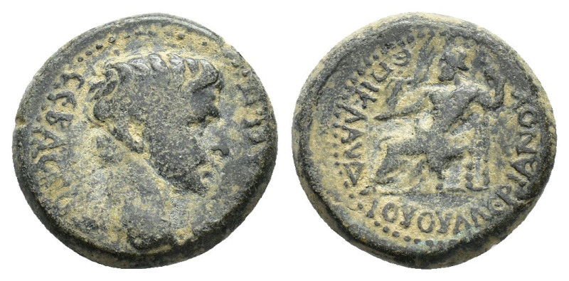 Tiberius (14-37). Phrygia, Synnada. Æ (18mm, 6.12g). Klaudios Valerianos, magist...