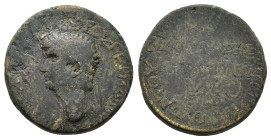 Claudius (41-54). Bithynia, Nicomedia. Æ (25.5mm, 11.80g). P. Pasidienus Firmus, proconsul. Laureate head l. R/ Legend in two lines, monograms below. ...