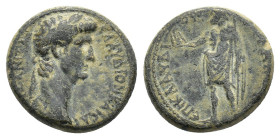 Claudius (41-54). Phrygia, Aezanis. Æ (18mm, 5.01g). Claudius Hierax, magistrate. Laureate head r. R/ Zeus standing l., holding eagle and sceptre. RPC...