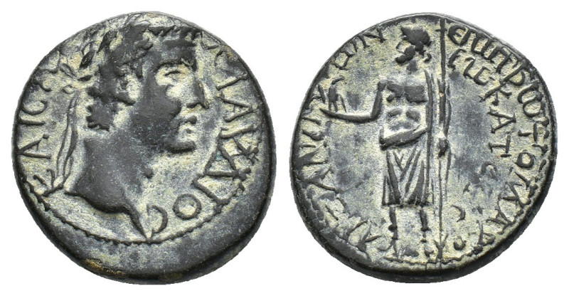 Claudius (41-54). Phrygia, Aezanis. Æ (19mm, 5.22g). Ti. Socrates Eudoxos, magis...