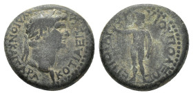 Claudius (41-54). Phrygia, Cotiaeum. Æ (19mm, 4.75g). Varus, magistrate, AD 50-4. Laureate head r. R/ Zeus standing l., r. hand raised. RPC I 3220; SN...
