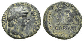Nero (54-68). Pisidia, Antioch. Æ (20mm, 5.05g). Laureate head r. R/ Eagle standing facing, head l., between two standards. RPC I 3532. Rare, green pa...