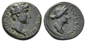 Hadrian (117-138). Cilicia, Olba. Æ (20mm, 5.26g). Laureate head r. R/ Draped bust of Selene r., wearing stephane; behind, crescent-moon. RPC III 3242...