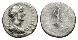 Hadrian (117-138). Cappadocia, Caesaraea-Eusebia. AR Hemidrachm (13mm, 1.44g), uncertain year. Laureate, draped and cuirassed bust r. R/ Nike advancin...