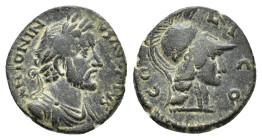 Antoninus Pius (138-161). Lycaonia, Iconium. Æ (18mm, 3.94g). Laureate and draped bust of Antoninus Pius r. R/ Helmeted head of Athena r. RPC IV.3 onl...