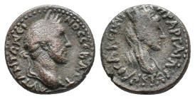 Antoninus Pius (138-161). Cappadocia, Caesarea. Æ (17mm, 4.27g). Laureate head of Antoninus Pius r. R/ Turreted, veiled and draped bust of Tyche r. RP...