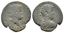 Commodus (177-192). Cilicia, Anazarbus. Æ (24mm, 7.87g). Laureate, draped and cuirassed bust r. R/ Draped bust of Zeus r., wearing tainia. RPC IV onli...
