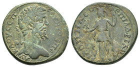 Septimius Severus (193-211). Phrygia, Philomelium. Æ (30mm, 24.37g). Hadrian, magistrate. Laureate head r. R/ Athena standing l., holding Nike and spe...