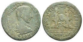 Diadumenian (217-218). Cilicia, Anazarbus. Æ (29mm, 14.06g). Bareheaded, draped and cuirassed bust r. R/ Two Nikes standing facing one another, holdin...