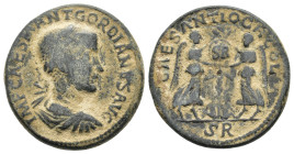 Gordian III (238-244). Pisidia, Antioch. Æ (33mm, 26.25g). Laureate, draped and cuirassed bust r. R/ Two Victories standing facing each other, holding...