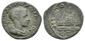Gordian III (238-444). Cappadocia, Caesarea. Æ (24mm, 9.55g), year 4 ? (241/2). Laureate, draped and cuirassed bust r. R/ Agalma of Mt. Argaeus on alt...