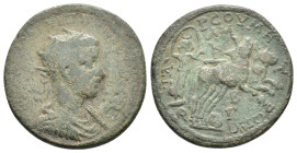 Philip I (244-249). Cilicia, Tarsus. Æ (32.5mm, 22.00g). Radiate, draped and cuirassed bust r. R/ Selene-Hecate, crowned with crescent, wearing chiton...