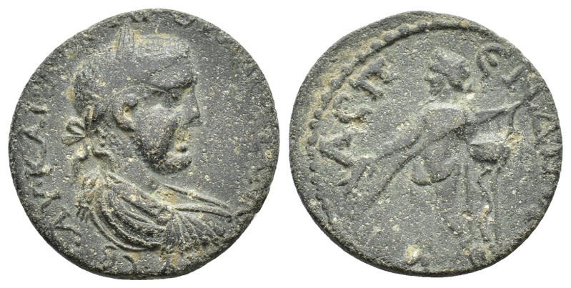 Valerian I (253-260). Pamphylia, Aspendus. Æ (28mm, 11.08g). Laureate, draped an...