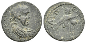 Valerian I (253-260). Pamphylia, Aspendus. Æ (28mm, 11.08g). Laureate, draped and cuirassed bust r. R/ Apollo standing l., holding palm frond and lyre...