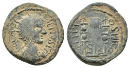 Gallienus (253-268). Pisidia, Antioch. Æ (22mm, 7.40g). Radiate, draped and cuirassed bust r. R/ Aquila between two signa. Cf. SNG BnF 1331-3. Good Fi...