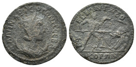 Salonina (Augusta, 254-268). Ionia, Ephesus. Æ (28mm, 8.59g). Diademed and draped bust r., set on crescent. R/ Androklos standing r., spearing wild bo...