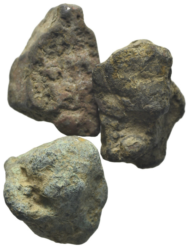 Lot of 3 Roman Republican Aes Rude, 8th-3rd centuries BC. Lot sold as is, no ret...