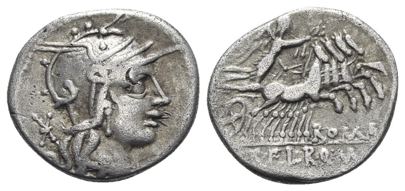 Q. Marcius, C. Fabius, and L. Roscius, Rome, 118-117 BC. AR Denarius (19mm, 3.76...
