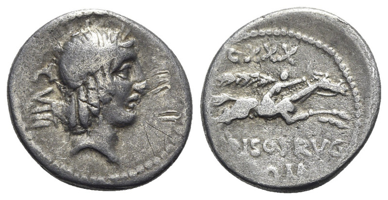 L. Calpurnius Piso Frugi, Rome, 90 BC. AR Denarius (18mm, 3.81g, 6h). Laureate h...