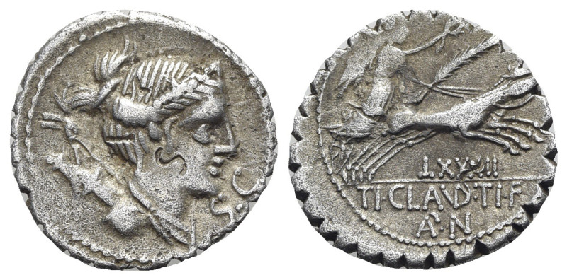 Ti. Claudius Ti.f. Ap.n. Nero, Rome, 79 BC. AR Serrate Denarius (19mm, 3.34g, 6h...