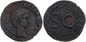 Augustus (27 BC-AD 14). Æ As (27mm, 11.36g). C. Asinius Gallus, triumvir monetalis, 16 BC. Bare head r. R/ Large S C. RIC I 373. Good Fine - near VF