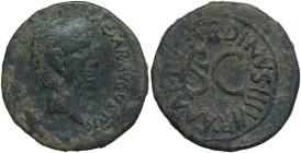 Augustus (27 BC-AD 14). Æ As (27mm, 11.18g). Rome, 15 BC. L. Naevius Surdinus, moneyer. Bare head r. R/ Legend around large S C. RIC I 386. Good Fine