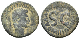 Augustus (27 BC-AD 14). Æ As (26mm, 9.56g). Rome; M. Salvius Otho, moneyer, 7 BC. Bare head r. R/ Legend around large S • C. RIC I 431. Good Fine