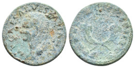 Vespasian (69-79). Æ Dupondius (27mm, 12.94g). Rome, AD 74. Laureate head l. R/ Winged caduceus between two crossed cornucopiae. RIC II 757. Fine