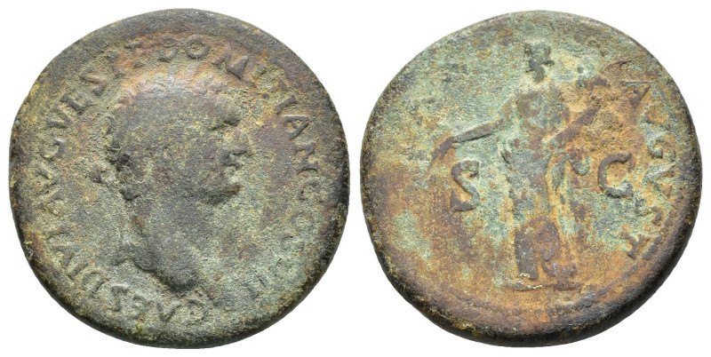 Domitian (Caesar, 69-81). Æ Sestertius (34mm, 24.95g). Rome, 80-1. Laureate head...