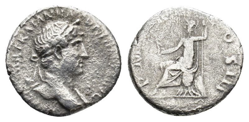 Hadrian (117-138). AR Denarius (17mm, 2.41g). Rome, c. 119-123. Laureate bust r....