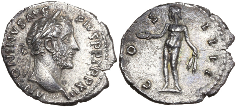 Antoninus Pius (138-161). AR Denarius (18mm, 2.43g). Rome, 148-9. Laureate head ...