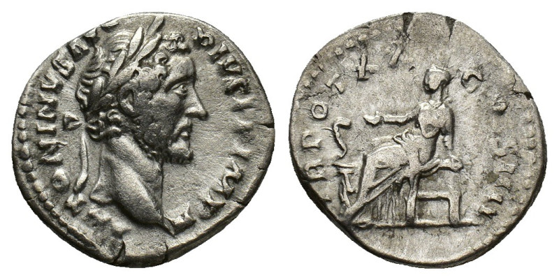 Antoninus Pius (138-161). AR Denarius (18mm, 2.95g). Rome, 156-7. Laureate head ...