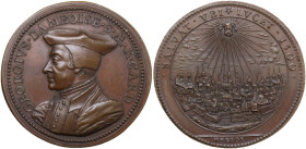 Italy, Milano. Card. Giorgio d'Amboise - Cancelliere di Luigi XII (1460-1510). Bronze Medal 1500 (53mm). Bust l. R/ View of Milano. FDC