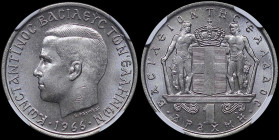 GREECE: 1 Drachma (1966) (type I) in copper-nickel. Head of King Constantine II facing left and inscription "ΚΩΝCΤΑΝΤΙΝΟC ΒΑCΙΛΕΥC ΤΩΝ ΕΛΛΗΝΩΝ" on obv...