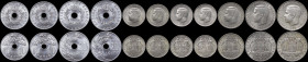 GREECE: Lot of 11 coins composed of 2x 10 Lepta (1966) (type I) & 2x 20 Lepta (1966) (type I) in aluminum and 2x 50 Lepta (1966) (type I), 2x 50 Lepta...