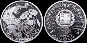 GREECE: 10 Euro (2007) in silver (0,925) commemorating the Mount Pindos National Park / Valia Calda (Arkoudorema river). Inside its official case and ...