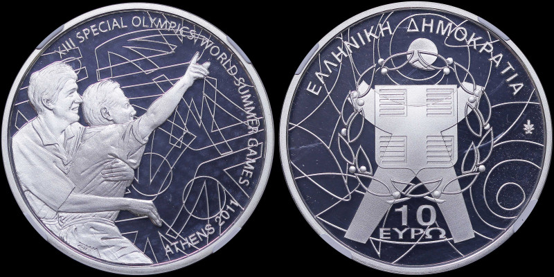 GREECE: 10 Euro (2011) in silver (0,925) commemorating the XIII Special Olympics...