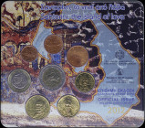 GREECE: Euro coin set (2012) composed of 1, 2, 5, 10, 20 & 50 Cent and 1 & 2 Euro commemorating the island of Santorini. Inside official blister issue...