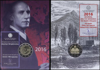 GREECE: Lot composed of 2 commemorative coins of 2 Euro (2016) the one for the 120 years from the birth of Dimitris Mitropoulos and the other for the ...