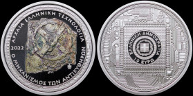 GREECE: 10 Euro (2022) in silver (0,925) commemorating Greek Culture / Ancient Greek Technology - The Antikythera Mechanism. The Antikythera Mechanism...