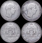 GREECE: Lot composed of 2x 5 Drachmas (1901) in silver (0,900). Head of Prince George facing right and inscription "ΠΡΙΓΚΗΨ ΓΕΩΡΓΙΟΣ ΤΗΣ ΕΛΛΑΔΟΣ ΥΠΑΤΟ...