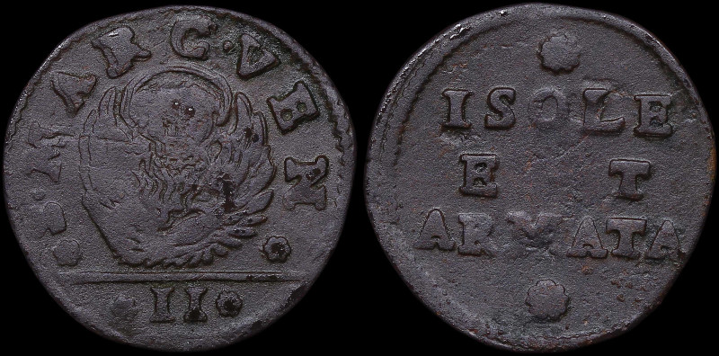 GREECE: ITALIAN STATES / VENICE (ISOLE & ARMATA): 2 Soldi (1686) in copper. The ...