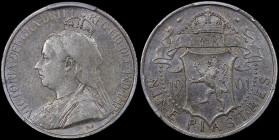 CYPRUS: 9 Piastres (1901) in silver (0,925). Crowned and veiled bust of Queen Victoria facing left on obverse. Crowned arms divide date, denomination ...