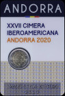 ANDORRA: 2 Euro (2020) in bi-metal commemorating the 27th Ibero-American Summit in Andorra. Inside official coincard with no "11093". Brilliant Uncirc...