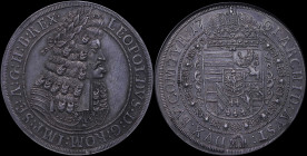 AUSTRIA: 1 Thaler (1701) in silver. Old laureate bust of Leopold I facing right in inner circle on obverse. Crowned arms within Order chain on reverse...