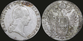 AUSTRIA: 1 Thaler (1819 A) in silver (0,833). Laureate head of Franz II facing right on obverse. Crowned imperial double-headed eagle on reverse. Corr...
