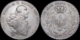 GERMAN STATES / PRUSSIA: 1 Thaler (1794) in silver (0,750). Bust of Friedrich Wilhelm II facing right on obverse. Crowned oval arms within branches on...